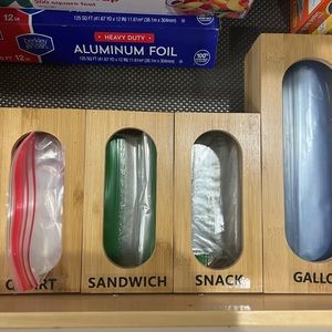 Ziplock Bag Organizer - 4 Individual Ziplock Bag Organizers for Kitchen Drawer